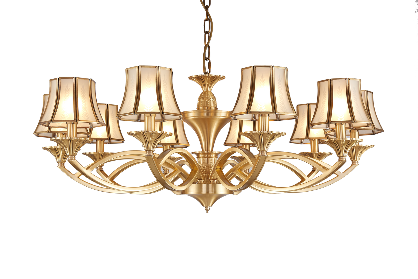 Brass Tulip Chandelier