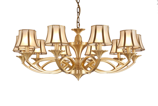 Brass Tulip Chandelier