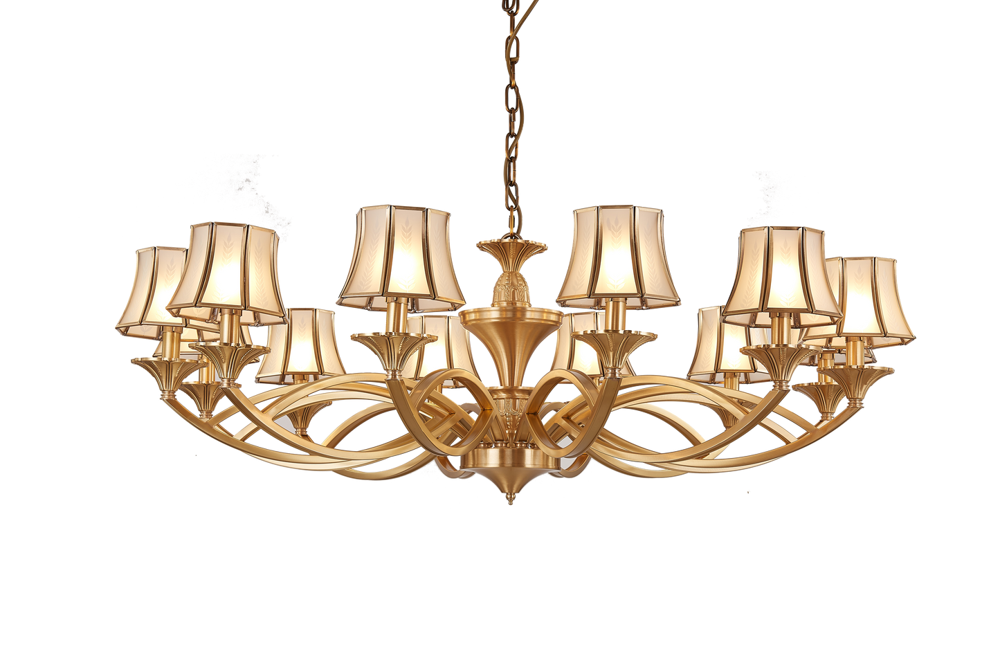 Brass Tulip Chandelier